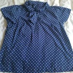 Blue polka dot top